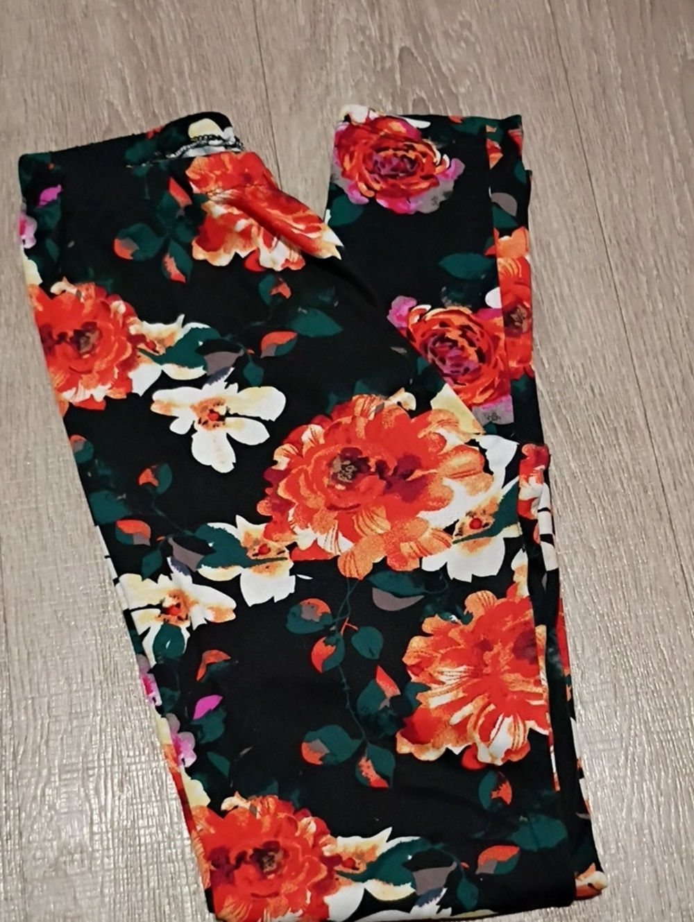 Floral Print Black Women’s Leggings Pants
